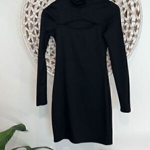 Rewind black keyhole cutout bodycon dress size xsmall
